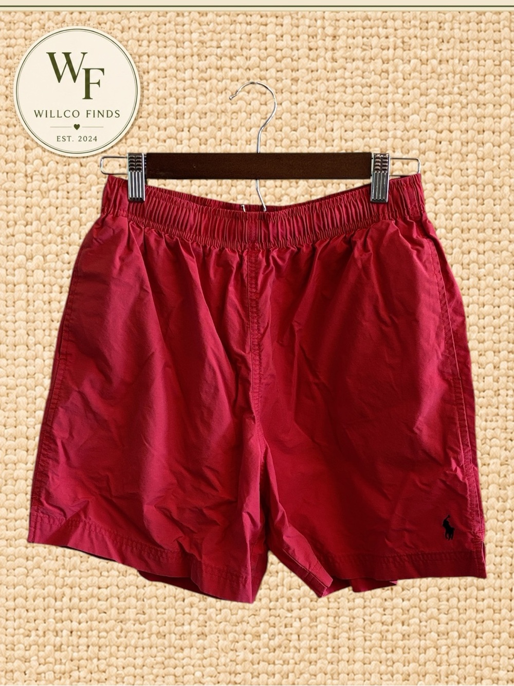 Vintage Polo Sport Ralph Lauren Red Swim Trunks Men's Small